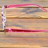 2 Pieces Rectangle Pink Frame Hlaf-rim Spectacles Multi-coated Anti-fatigue Lenses Fashion Reading Glasses +0.75 To +4