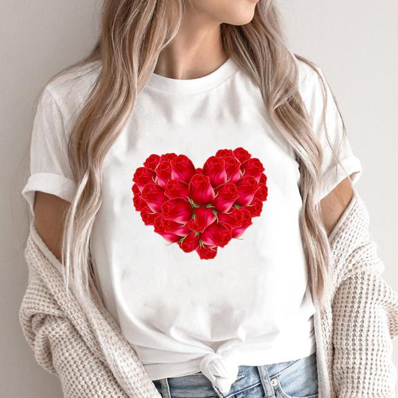 (Asian Size) T leopard flower Graphic Female Women's Clothing Top O-neck Tee Fashion Print Casual Short Sleeve T-shirts 