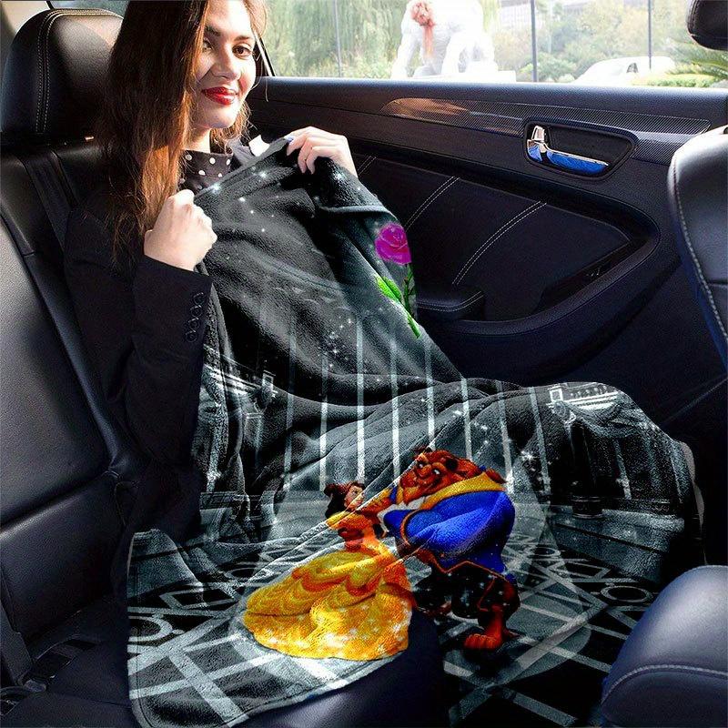 1pc beauty and the beast Blanket for Sports, Outdoor, Living Room, Home Decoration, Sofa Blanket, Suitable for All Seasons, Travel, Birthday