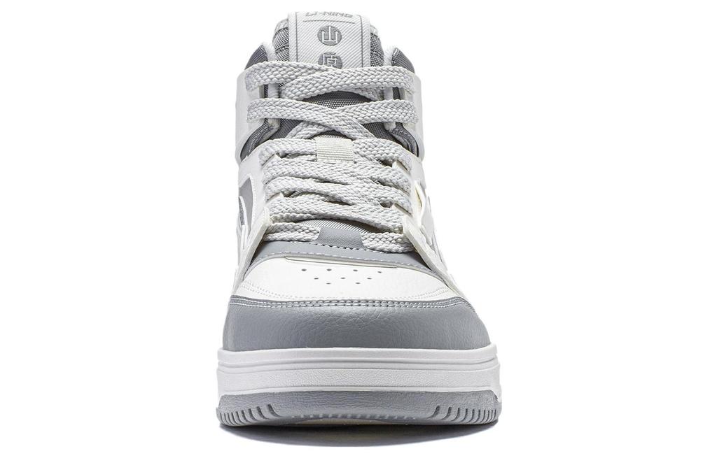 Li Ning Mountain Origin 2.0 Slip Resistant Abrasion Resistant High top Skateboard Shoes Men's Gray White AGCT291-3