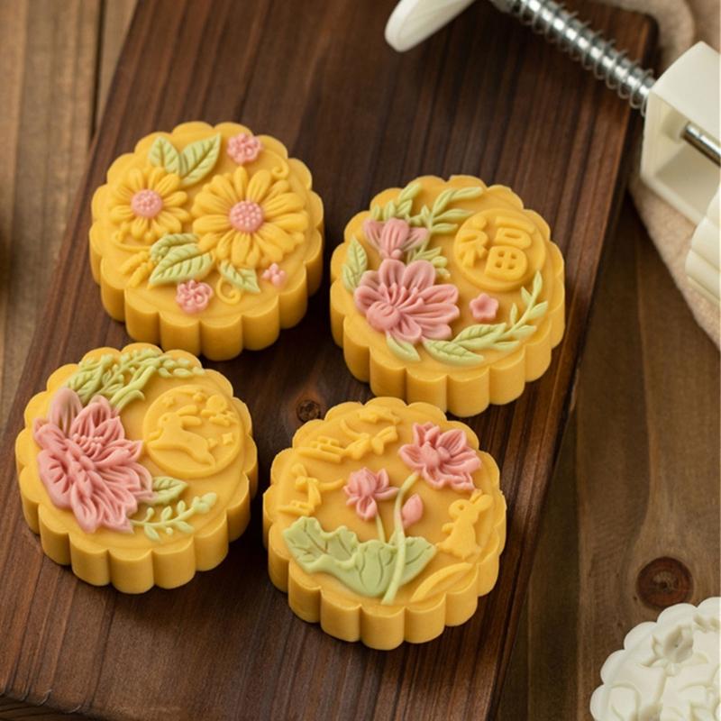 Kitchen Crafts Formy do ciastek księżycowych z wzorem Stabilna domowa forma do pieczenia deserów