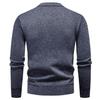 Men's Velvet-Lined Knit Sweater - Warm Autumn/Winter Round Neck for Middle-Aged Dads