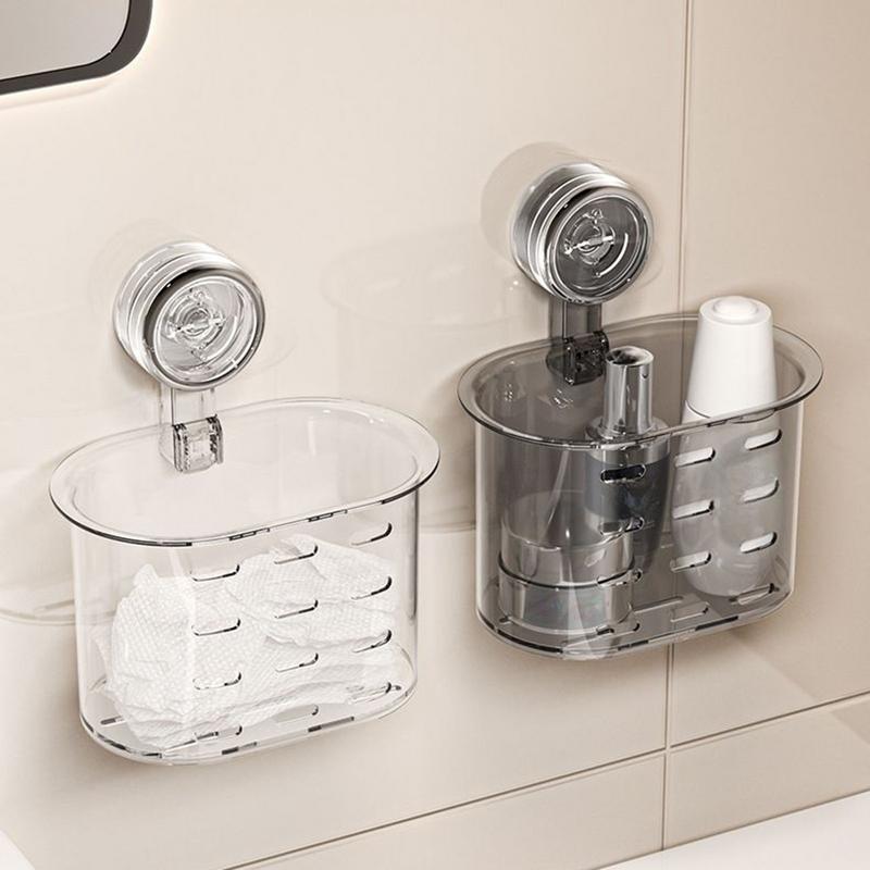 Suction Cup Storage Rack Non-drilling Wall Mounted Container Bathroom Accessories for Shower Kitchens Home Decor