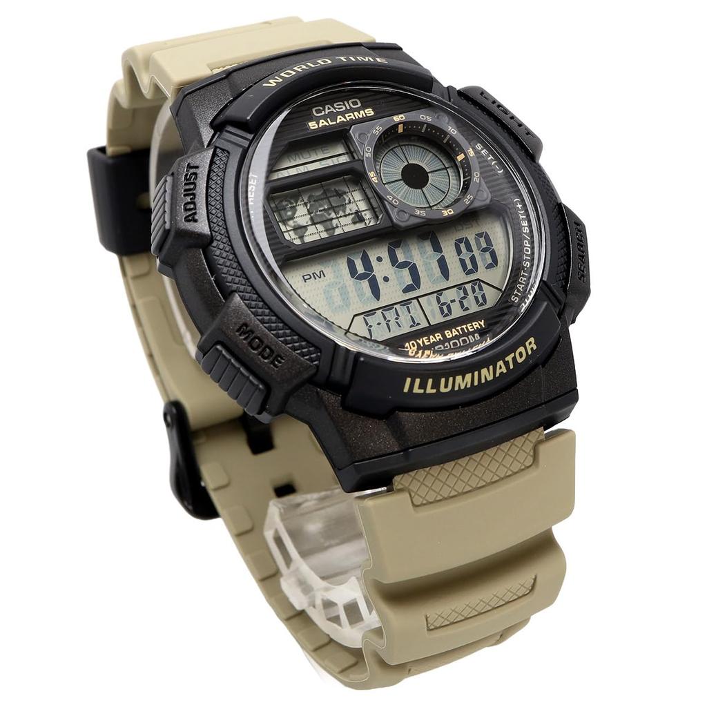 CASIO World Time Digital Watch Black x Khaki [Casio] Men's AE-1000W-5AV (Overseas Model)