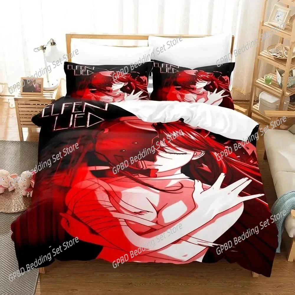 Comforter Anime Elfen Lied Bedding Set For Bedroom Soft Modern S Comefortable Kids And