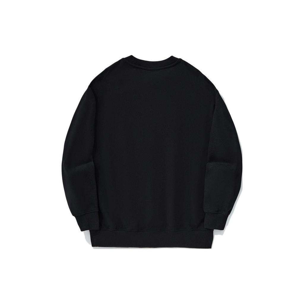 Li Ning Sweatshirts Unisex Black Crew Neck Moderate Regular AWDU343-2