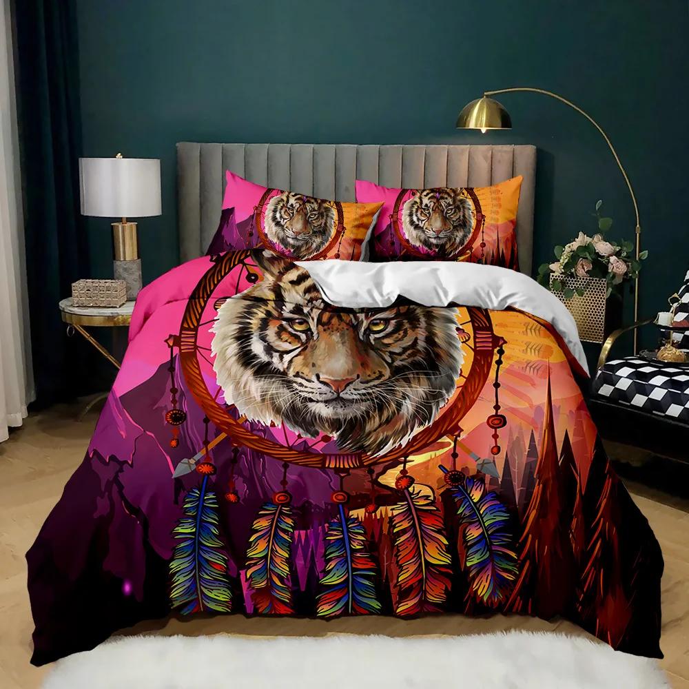 

Пододеяльник с изображением животных Ловец снов Комплект постельного белья с изображением животных Индийский Ловец снов Комплект постельного белья с изображением животных для взрослых Экзотический стиль Богемия Полиэстеровый пододеяльник 70x133cm 2pcs