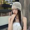 New Colorful Pearl Tassels Baotou Hat Pure Hand Crochet Hollowed Out Ethnic Style Tassels Beach Hat