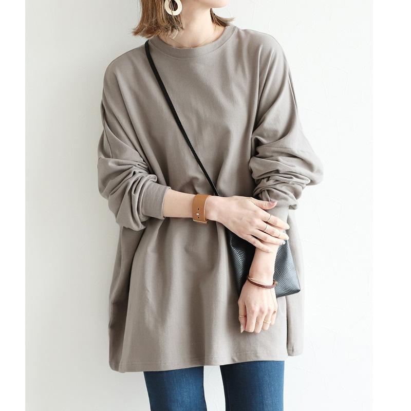 Spring and Autumn New Women's Loose Medium and Long Sweater Women's Casual Large Edition Top
