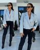 2024 European & American Women's Autumn/Winter Woolen Jacket with British Suit Collar