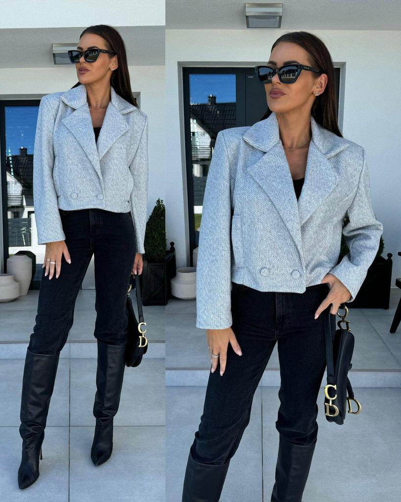 2024 European & American Women's Autumn/Winter Woolen Jacket with British Suit Collar
