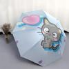 1pc Chibi Cat Heart-Shaped Automatic Opening/Closing Umbrella with Foldable Design, Ideal for Fans, Travelers, Daily Use, and Festive Gifts!F013
