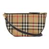 Burberry Olympia Logo Embossed Check Underarm Half-Moon Bag Canvas And Leather Tote Shoulder Bag Women bags Classic-Beige 80434051