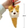 Corgi Plush Pendant Ice Cream Cone Stuffed Keychain Kawaii Backpack Pendant Car Key Holder Decor Toys Creative Birthday Gifts