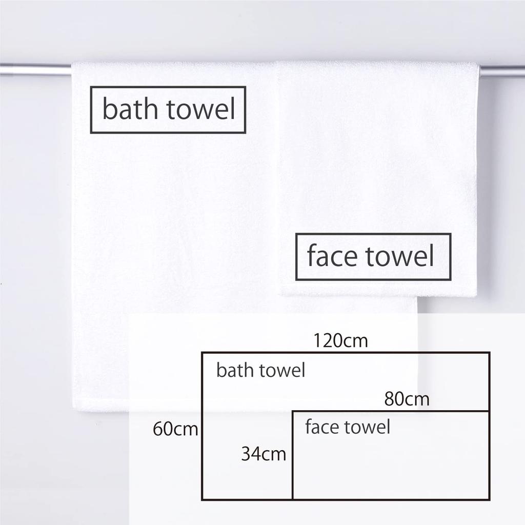 Set of 5 White Thick Face Hydro Silver 34cm x [WEB Exclusive] Towels, Antibacterial, Odor-Resistant, Doctor-Designed Titanium, Absorbent, Approx.