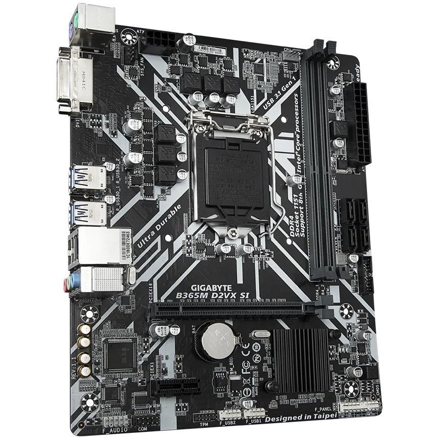 GIGABYTE B365M-D2VX-SI Motherboard, LGA 1151, DDR4, Unterstützt CPUs der 6. bis 9. Generation und E3V5.