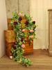 Artificial Flowers Silk Rose Gypsophila Garland Fake Eucalyptus Vine Hanging Plants for Wedding Home Party Craft Decor