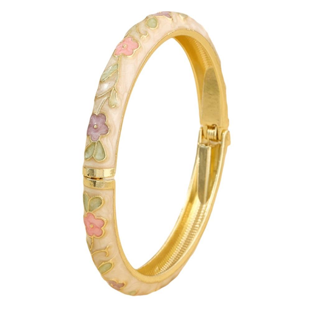 Blumenmuster Blüte Emaille Armband Zink Zink Zinklegierung Vintage Armband Mode Cloisonne Armband Mädchen