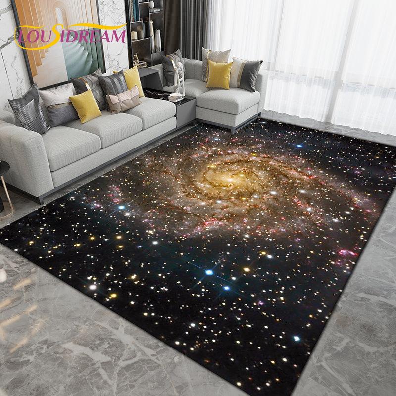 Galaxy Universe Space Stars Earth Area Rug Large,Carpet Rug for Living Room Bedroom Sofa Doormat Decoration,Non-slip Floor Mat