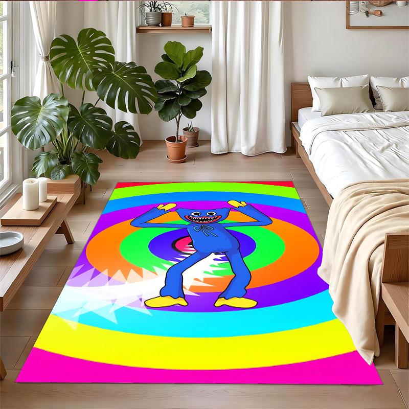 Poppy Playtime Print Crystal Velvet Plush Rug Anti?Slip Wear?Resistant Floor Carpet For Indoor Household Home Decoration