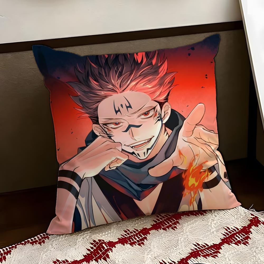 JJujutsu anime KKaisen Cushion Cover Reversible Soft Durable Pillow Cover Home  Car MultiScene Use for Daily Comfort