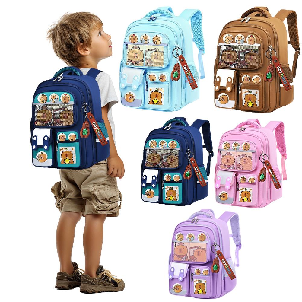 Zaino Scolastico Kawaii Capibara con Tracolla Regolabile Adorabile Daypack Resistente all'Usura Tessuto Oxford Zaino per Viaggio Vacanza