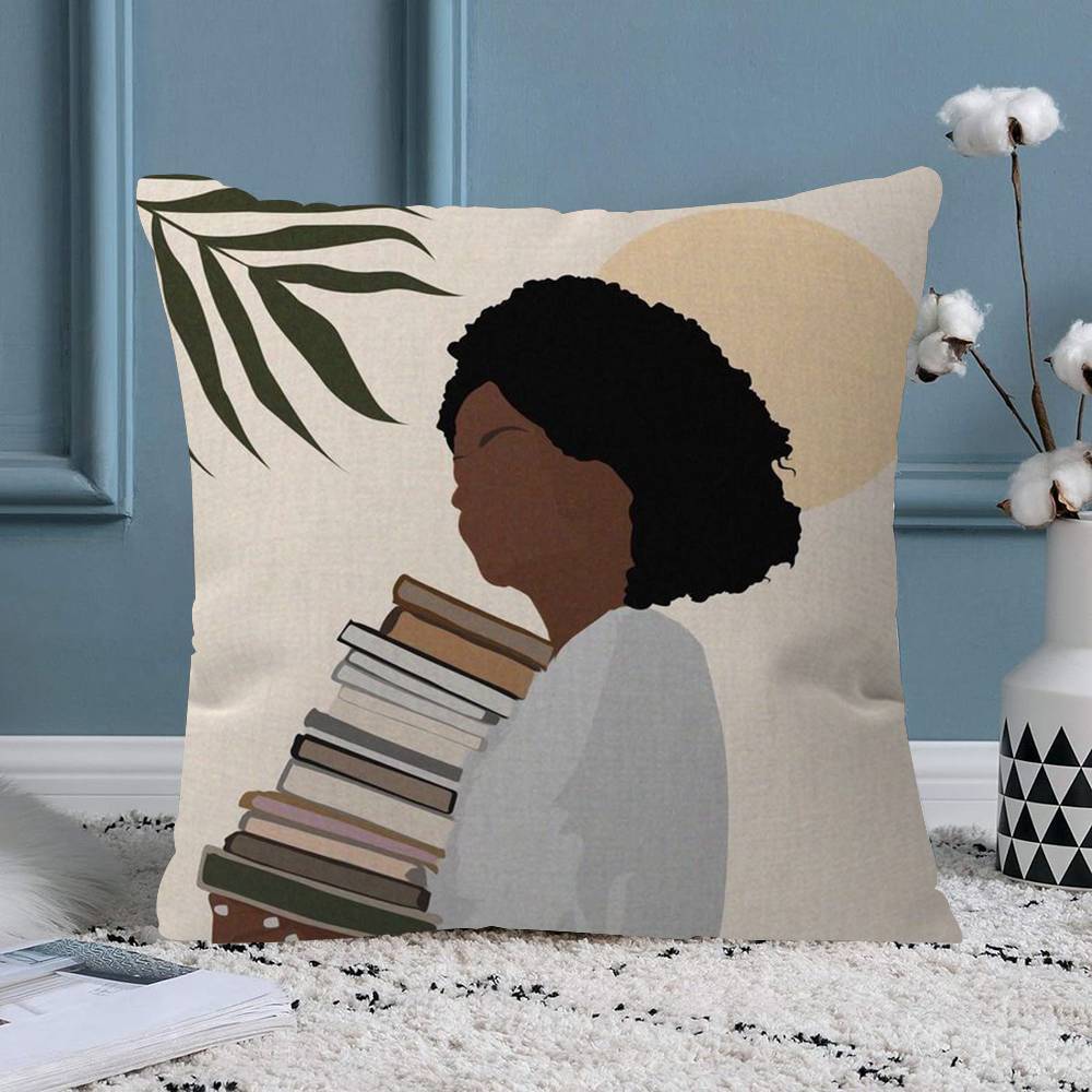 Library Bookshop girl Personalized Pillow Dust Cover Bedroom Kids Party Decoration Pillowcase Birthday Children Gift