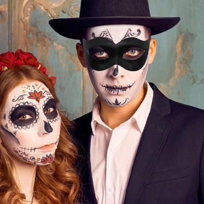 2 Pcs Party Masque Black DIY Retro Party Masque Breathable Half