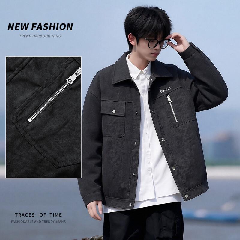Baleno Men's Retro Tie-Dye Lapel Casual Jacket