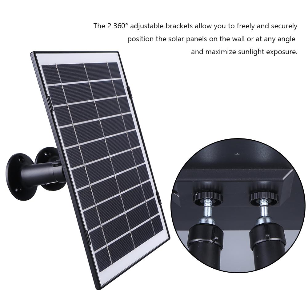 30W Solar Panel for Security Camera Micro USB/USB-C/DC5521 Solar Charging Panel IP65 Waterproof Compatible with EufyCam/Wyze Cam