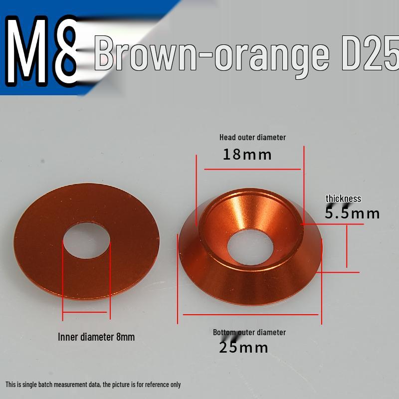 M8 Color Decorative Aluminum Alloy Countersunk Fish Eye Screw Washer