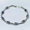 Natural Blue Kyanite Gemstone 925 Solid Sterling Silver Gift Bracelet 7-8" H8t83
