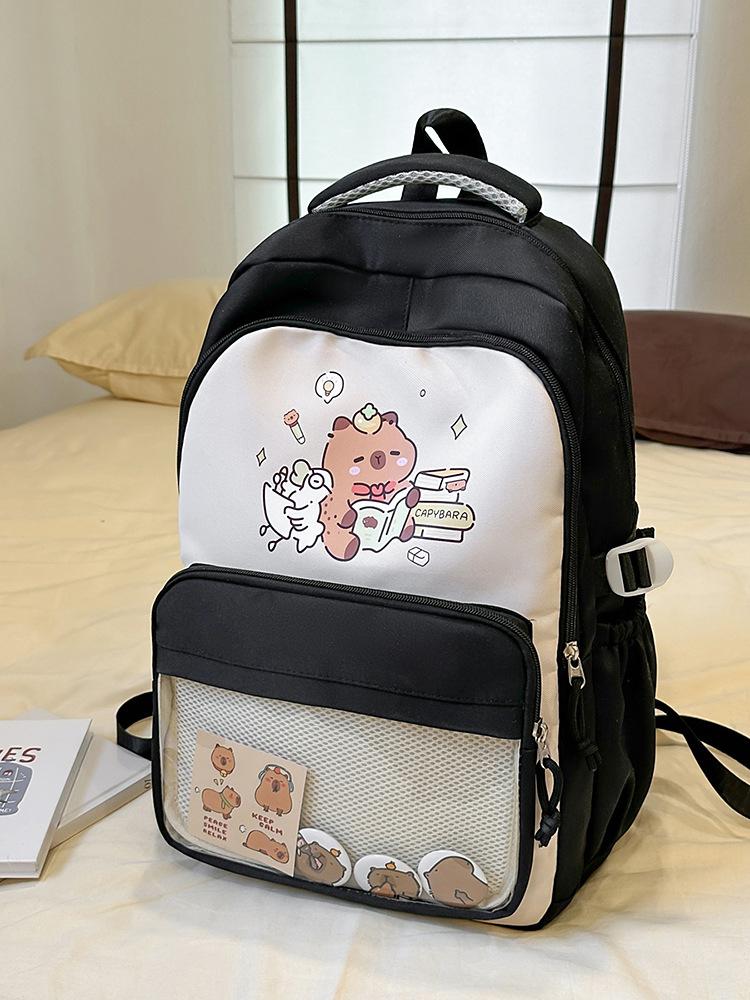 School bag high value cute cartoon kapibara - grade back large capacity