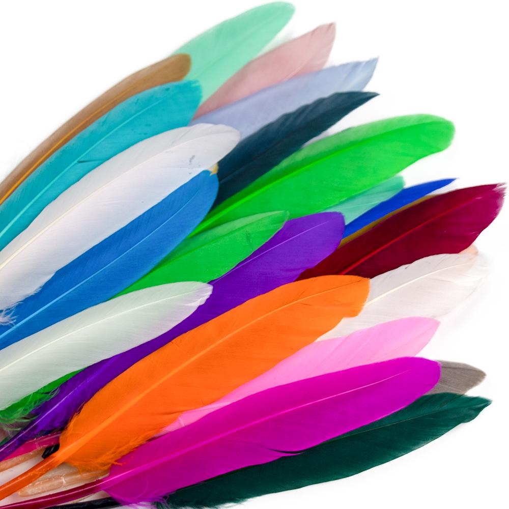Natural Goose Feather 10-15cm Colorful Feather for Crafts DIY Jewelry Headress Carnival Dream Catcher Plumes Decor