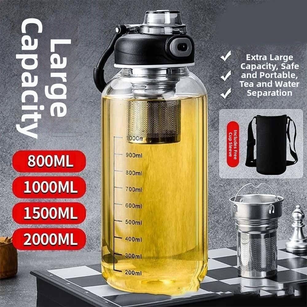Large Capacity Tea Separation Cup Thickened Glass Tea Water Bottle Glass Water Cup  Water Drinking