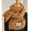 Korean Style Pumpkin Color Knitted Scarf 170cm x 25cm Fall Winter Neck Warmer  For Women