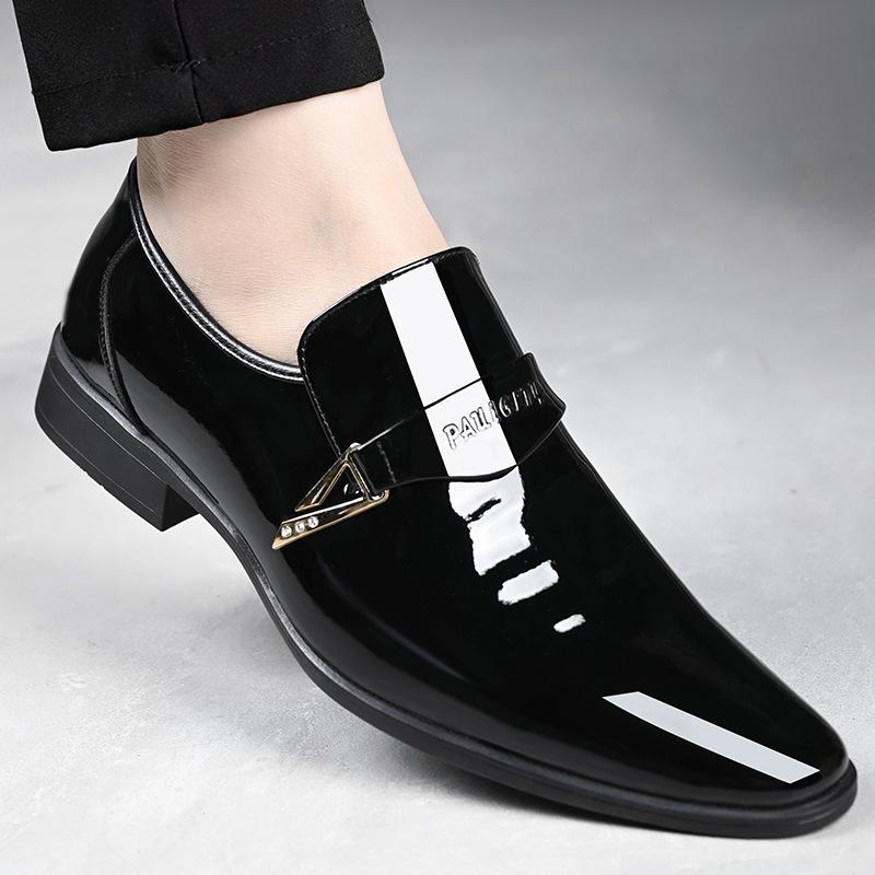 Trend Nové Pánské Bílé Černé Špičaté Zrcadlové Lakované Ležérní Oxfords Boty Svatba Plesová Obuv Zapatos Hombre