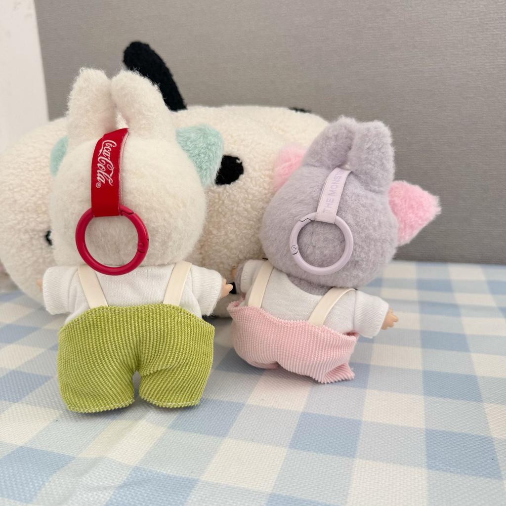 [Cloth Only] 17cm Doll Clothes Cartoon Toy Kitten Hairband Sweet Overalls Set Clothing Set Replacement Exquisite Accessories