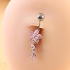 Stilvoller G23 Titan Zirkon Blume Bauchnabelring Piercing Schmuck