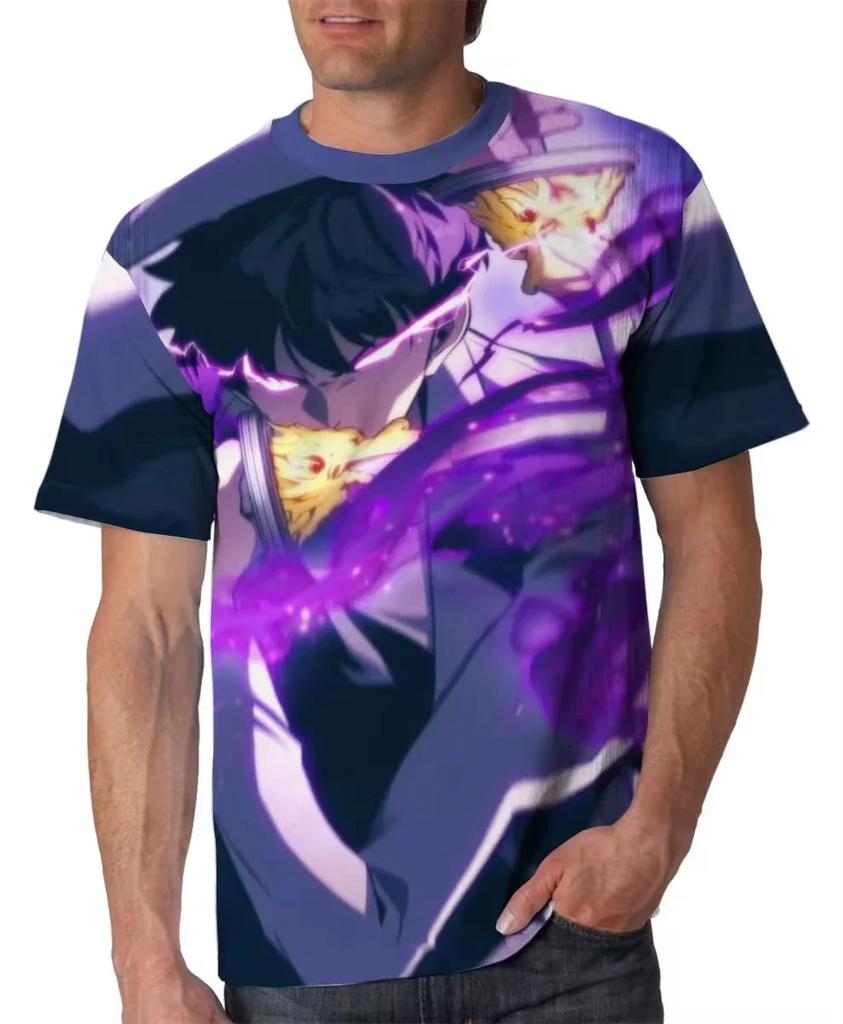 Sommer Solo Level Anime 3D-gedrucktes Herren-T-Shirt Street Fashion Übergroßes Herren-Kurzarm-Freizeit-Rundhals-Herren-Top