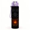 1PC Dark Evil Dragon Head Portrait Print 750ml Color Plastic Sports Water Bottle Leakproof Flip Straw Lid Suitable for Sports Office Home Use