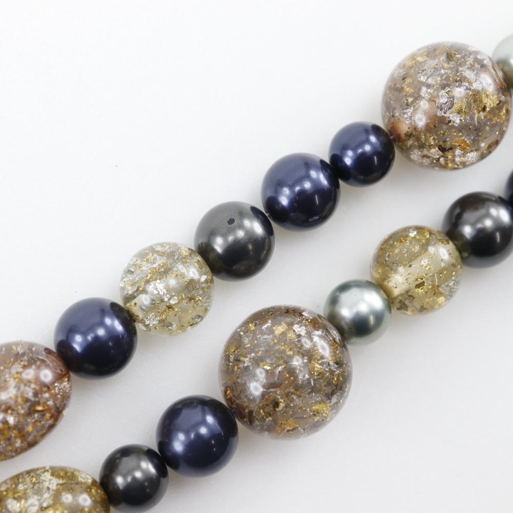 CHANEL COCO Mark Necklace multicolor metallic/Fake pearl/Rhinestone 147g Women Used