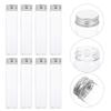 10Pcs Flat-Bottom Clear Test Tubes Pet Plastic Aluminum Screw Caps Compact Travel Friendly Lotion Gel Sample Small
