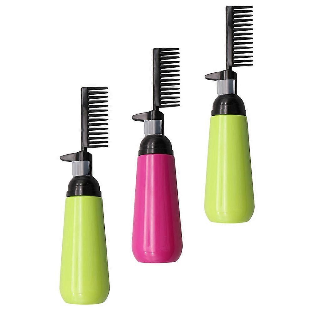 3 Stück leere Haarfärbe-Applikator-Pinsel-Flasche Haarfärbe-Spenderkamm