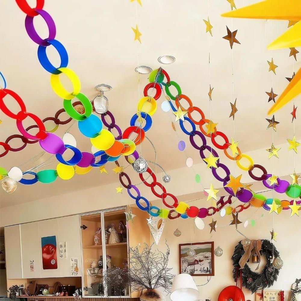100pcs Colored Paper Strings DIY Paper Streamers Assembles Paper Chains  Party Backdrop Decoration