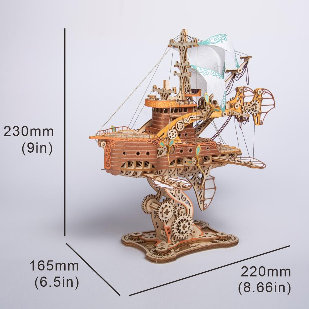 DIY 3D Holzpuzzle Fantastisches Raumschiff Beliebtes Montagemodell Ein Geburtstagsgeschenk für einen Jungen Steampunk Computerraum Dekoration Spielzeug