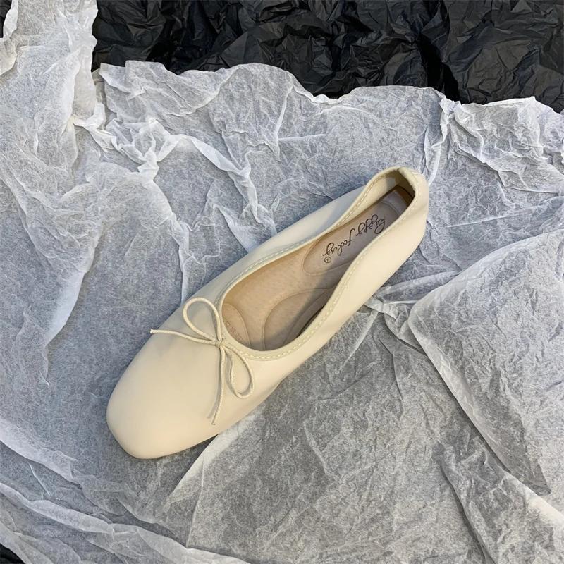 Flats Ballerina Shoes Women Fashion Brand Square Toe Flat Ballet Shoe Female Casual Slip On Loafers zapato