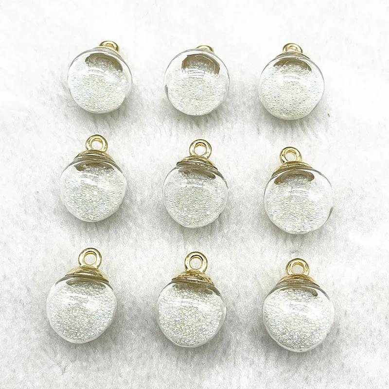 10pcs 16mm Magic Ball Transparent Glass Beads Transparent Pendant for Christmas Decoration Diy Handmade Accessories