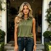 Women’s Sleeveless Collared Tank Top Button Down Polo Style Casual Shirt Lightweight Pullover Blouse for Daily Wear