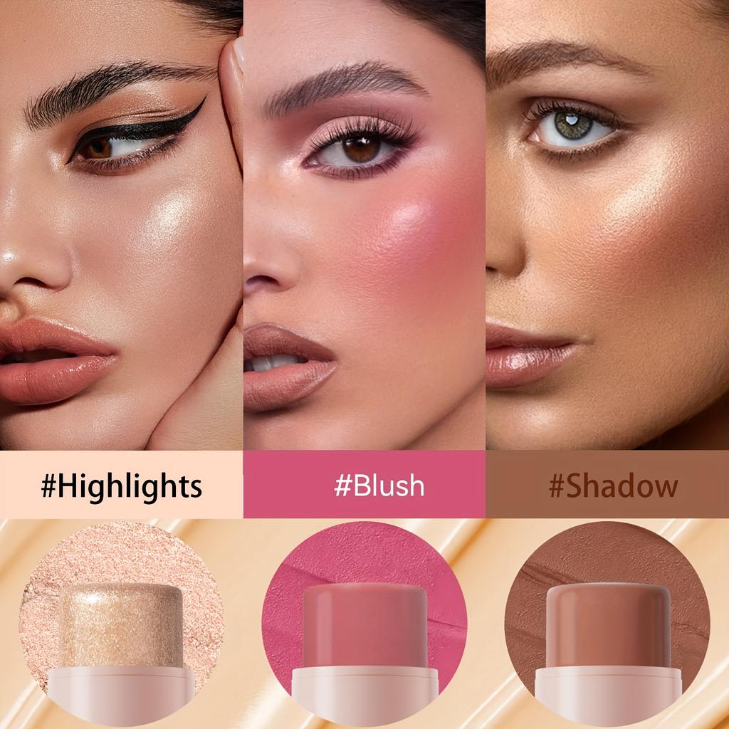 Multifunctional Contour Stick Blush, Highlighter Concealer for Natural Look